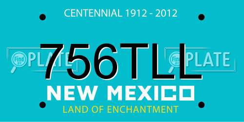 756TLL New Mexico License Plate
