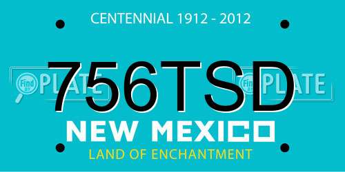 756TSD New Mexico License Plate
