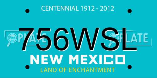 756WSL New Mexico License Plate