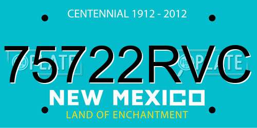 75722RVC New Mexico License Plate