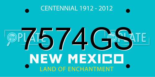 7574GS New Mexico License Plate