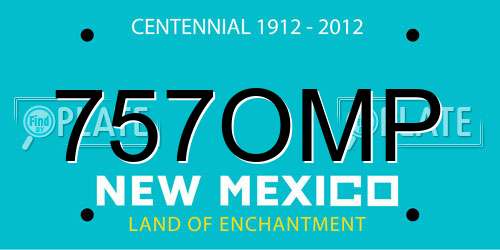 757OMP New Mexico License Plate