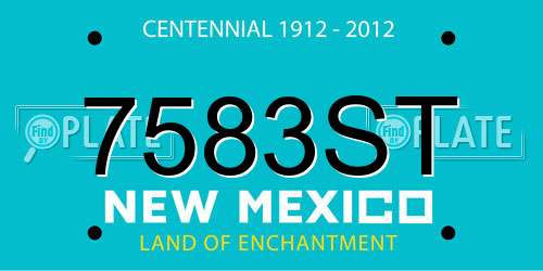 7583ST New Mexico License Plate