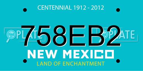 758EB2 New Mexico License Plate