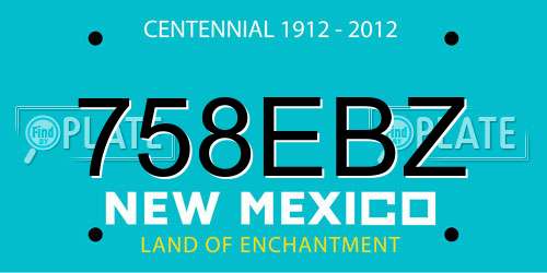 758EBZ New Mexico License Plate