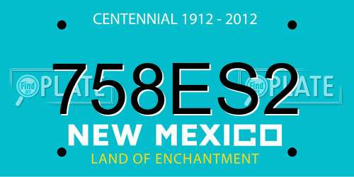 758ES2 New Mexico License Plate