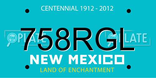758RGL New Mexico License Plate