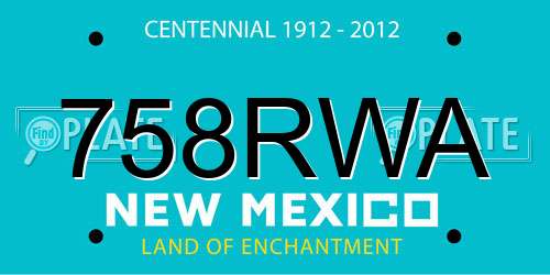 758RWA New Mexico License Plate