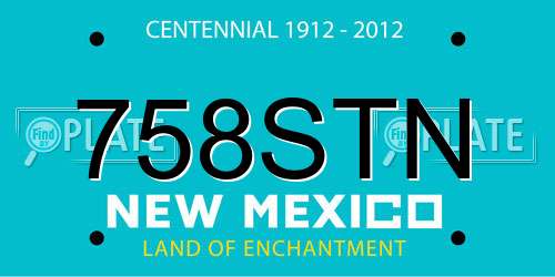 758STN New Mexico License Plate