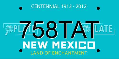 758TAT New Mexico License Plate