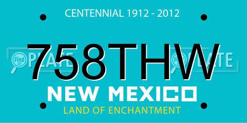 758THW New Mexico License Plate
