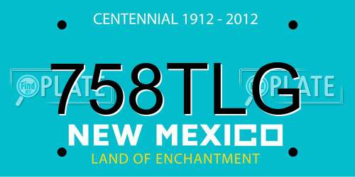 758TLG New Mexico License Plate