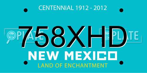 758XHD New Mexico License Plate
