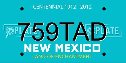 759TAD New Mexico License Plate