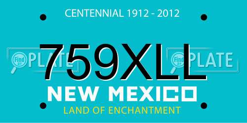 759XLL New Mexico License Plate