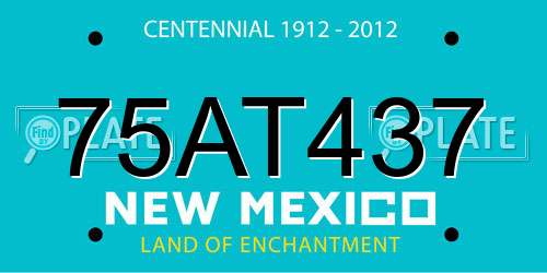 75AT437 New Mexico License Plate