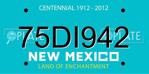 75DI942 New Mexico License Plate