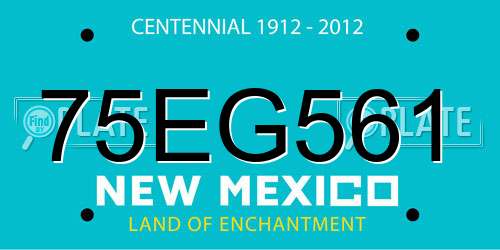 75EG561 New Mexico License Plate