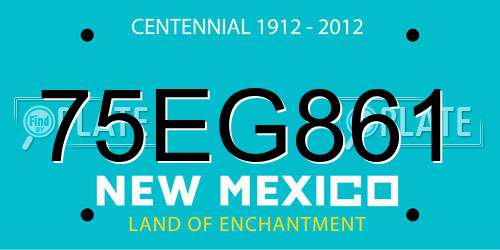 75EG861 New Mexico License Plate