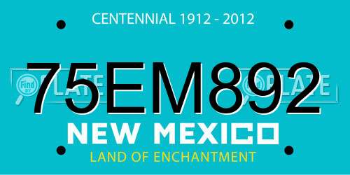 75EM892 New Mexico License Plate