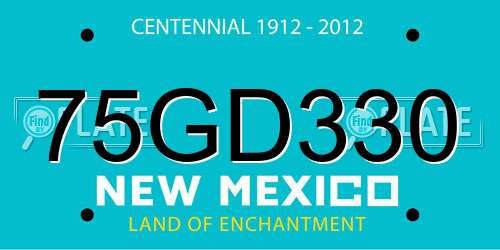 75GD330 New Mexico License Plate