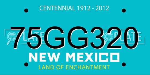 75GG320 New Mexico License Plate