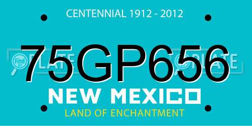75GP656 New Mexico License Plate
