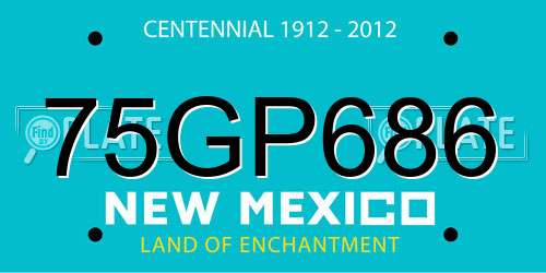 75GP686 New Mexico License Plate