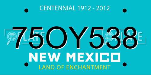 75OY538 New Mexico License Plate