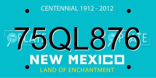 75QL876 New Mexico License Plate