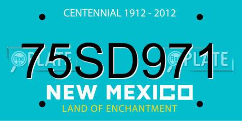 75SD971 New Mexico License Plate