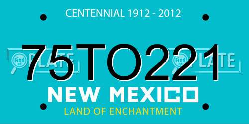 75TO221 New Mexico License Plate