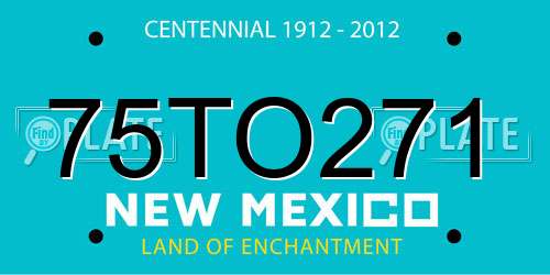 75TO271 New Mexico License Plate