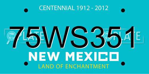 75WS351 New Mexico License Plate