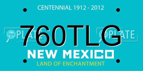 760TLG New Mexico License Plate