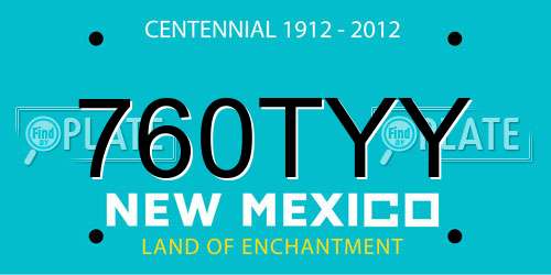 760TYY New Mexico License Plate