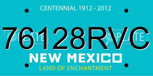 76128RVC New Mexico License Plate