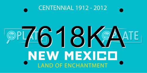 7618KA New Mexico License Plate