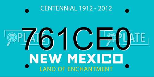 761CE0 New Mexico License Plate