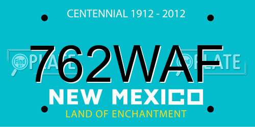 762WAF New Mexico License Plate