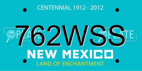 762WSS New Mexico License Plate