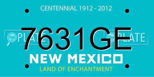 7631GE New Mexico License Plate