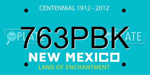 763PBK New Mexico License Plate