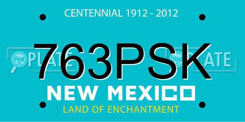 763PSK New Mexico License Plate