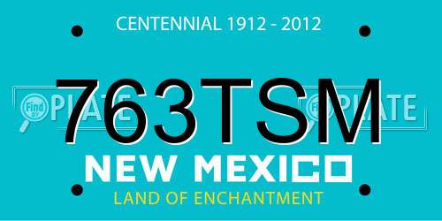 763TSM New Mexico License Plate