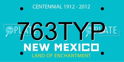 763TYP New Mexico License Plate