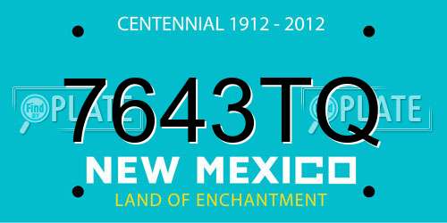 7643TQ New Mexico License Plate