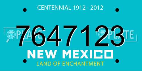 7647123 New Mexico License Plate