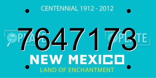7647173 New Mexico License Plate