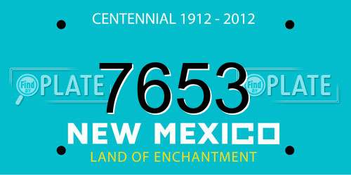 7653 New Mexico License Plate